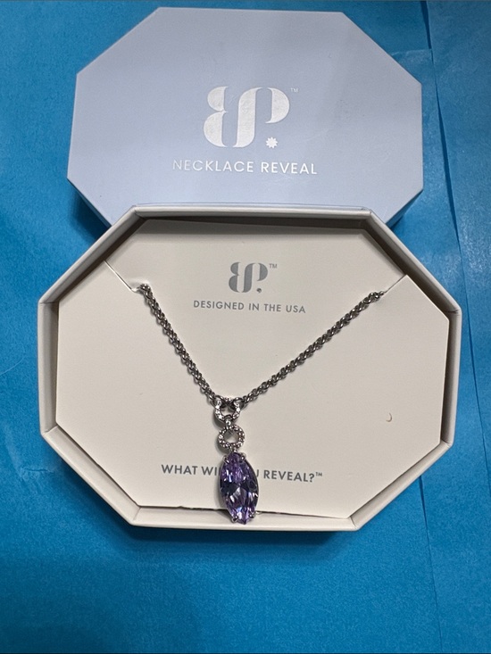 Bomb Party Jewelry - Bomb Party Silver Chain Necklace with Purple Pendant